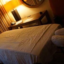 massage table set up at the Arizona Biltmore Hotel